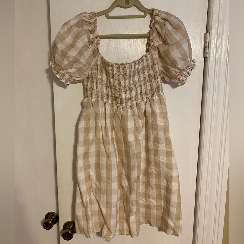 House of Harlow Linen Gingham Dress NWT